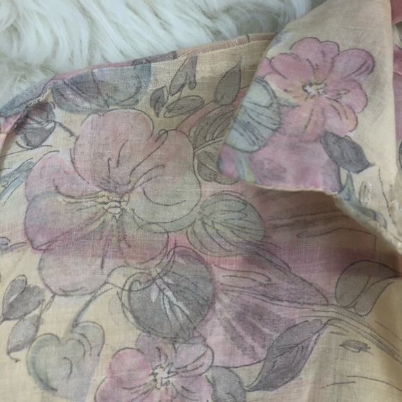 VTG American Thunder Floral Sheer Tie Front Blouse, 1980s-90s, Butterfly Arms M - Picture 6 of 9